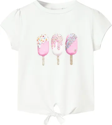 Produktbild von Kinder T-Shirt Ecru Gr. 128 mit Eiscreme Aufdruck