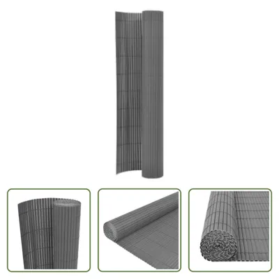 Image de The Living Store Clôture de jardin double face 110x500 cm Gris