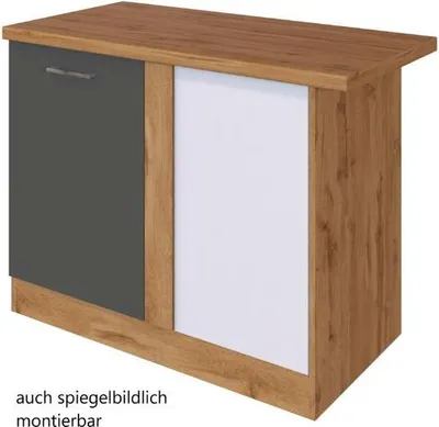 Obrázek produktu pro Rohová kuchyňská skříňka spodní Held Möbel Sorrento 110 x 60 x 86 cm antracit matný dub světlý matný