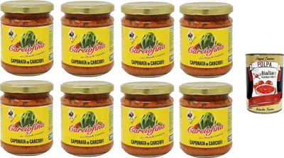 Produktbild von Fratelli Contorno Carciofina, Caponata di Carciofi Artischocken-Caponata 8x200gr + Italian Gourmet polpa 400g