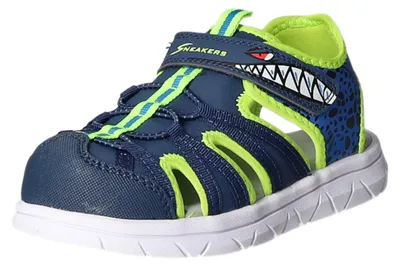 Produktbild von Sneakers Kinder-Jungen-Sandalette Blau-Neon-Grün-Mehrfarbig, Farbe:blau, EU Größe:28