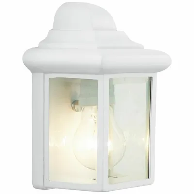 Obrázok produktu pre BRILLIANT biela vonkajšia nástenná lampa NISSIE vo vidieckom štýle | stmievateľná s vhodnou žiarovkou | 1x pätica E27 max. 40 Watt | kov/sklo