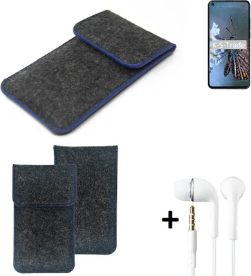 Produktbild von K-S-Trade Handy Schutz Hülle kompatibel mit HTC Desire 20 Pro Schutzhülle Handyhülle Filztasche Pouch Tasche Case Sleeve Filzhülle dunkelgrau,
