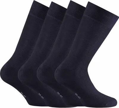 Produktbild von Rohner Basic Uni Socken, 4er Pack - Bambus, Kurzsocken Marine 39-42