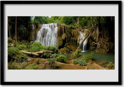 Produktbild von Bild 100x70 MDF-Rahmen Wandkunst Wasserfall Fluss Wald Natur