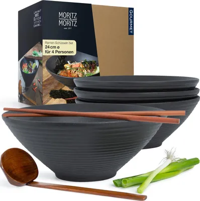 Produktbild von Moritz & Moritz 4x Ramen Schwarz mit Rillen