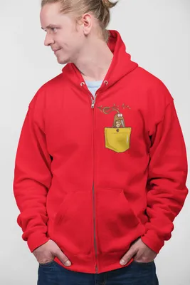 Produktbild von D&B Uni Hoodie ZIPPO00021 Monkey Butt Rot-Größe XL