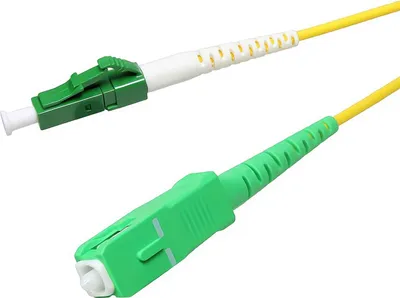 Produktbild von 2m LWL Simplex Glasfaserkabel Patchkabel Internet LAN LC/SC APC 9/125µm OS2 gelb