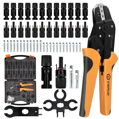 Produktbild von VIGRUE Solarstecker mc4 Stecker, mc4 Crimpzange Set für 2.5/4/6mm² Solarpanel PV