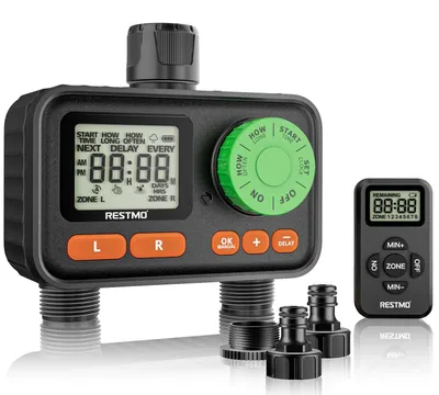 Bewässerungstimer mit RF-Fernbedienung, 2 Zonen, automatisch