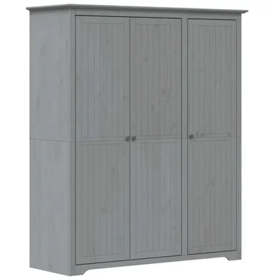 Obrázek produktu pro Šatní skříň BODO šedá 146x53,5x173 cm masivní borové dřevo