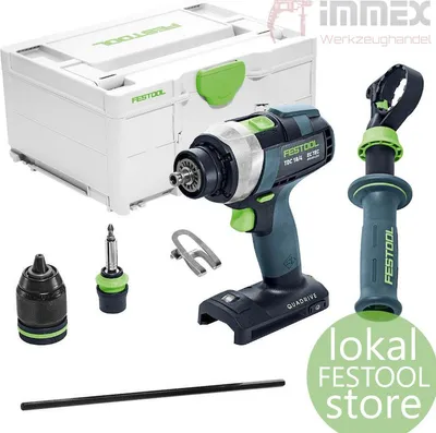 Produktbild von Festool QUADRIVE TDC 18/4 I-Basic, Handbohrmaschine, Ohne Schlüssel, Schwarz, Blau, 1,3 cm, 3600 RPM, 1,5 mm