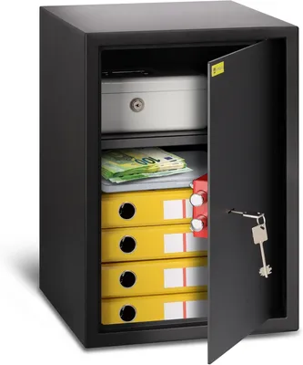 Produktbild von HomeSafe HV50K Möbeltresor mit Schlüsse, 50x35x35cm HxBxT Tresor für Zuhause Safe Box mit Schloss Geldsafe für Geld Aufbewahrung Dokumentensafe fürs