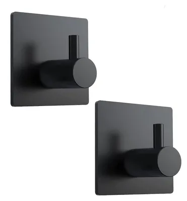 Immagine prodotto di Ganci appendi-asciugamani adesivi, 2 pezzi, acciaio inossidabile 304, colore nero, per bagno, cucina, ufficio