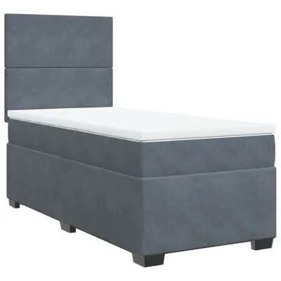 Produktbild von vidaXL Boxspringbett mit Matratze Dunkelgrau 90x200 cm Samt