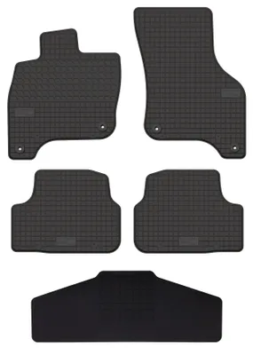 Image de Tapis de sol en caoutchouc + tunnel pour Volkswagen eGolf 2014-2019 (hayon) – 5 pièces, noirs, sur mesure