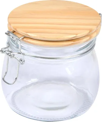 Produktbild von Glas mit Bambusdeckel, luftdicht, 0,45 L