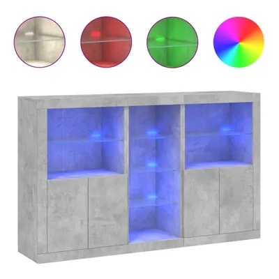Produktbild von Sideboard mit LED-Leuchten Betongrau 162x37x100 cm