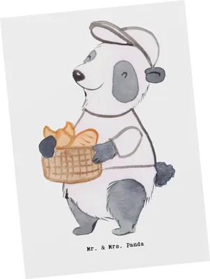 Produktbild von Mr. & Mrs. Panda Postkarte Bäckereifachverkäufer Herz - Weiß - Geschenk, Postkarten, Ansichtskarte, Frühstück, Selbstgebacken, Bäckerei, Fotokarte, Backstube, Grußkarte