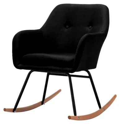 Produktbild von Schaukelstuhl Relaxstuhl Wippstuhl Polsterstuhl Schwingstuhl Sessel Schwarz Stoff