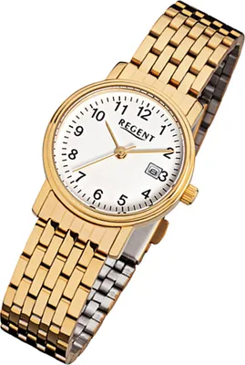 Produktbild von Regent Armbanduhr gold F-717 Damen Analog-Quarzuhr URF717