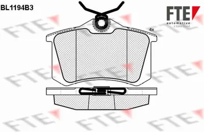 Produktbild von FTE Bremsbeläge Satz Hinten Bremsklötze für VW Golf IV Schrägheck (1J1) 9010054