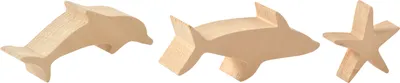 Produktbild von EDUPLAY 210203 Schnitzholz Meerestiere aus Lindenholz ca. 10 x 3,5 x 2,3 cm, natur, 3-teilig (1 Set)