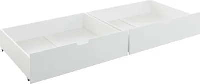 Produktbild von Bettschubkasten >Moritz<  (2er-Set) in Kiefer Weiß aus Massivholz - 97,2x19,8x75cm (BxHxT)