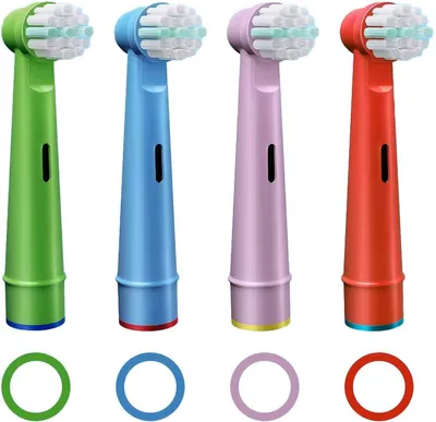 Zdjęcie produktu dla CHPN – Wkładki do szczoteczek elektrycznych Oral-B i Braun przeznaczone dla dzieci – 4 sztuki – kompatybilne z Oral-B i Braun – wkładki do szczoteczek dla dzieci – szczoteczki elektryczne dla dzieci – 4 sztuki