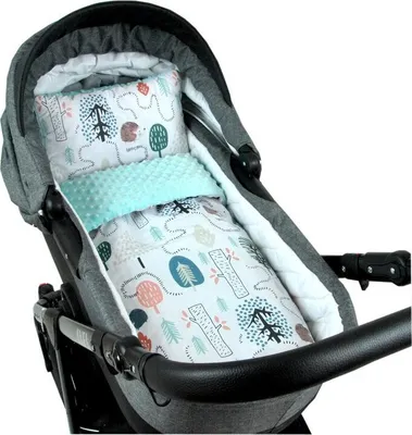 Produktbild von BABYLUX Babydecke MINKYPLÜSCH Kinderwagen 75x60cm MP119 - Minze - Igel