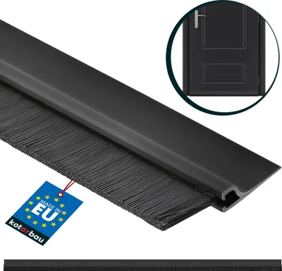 Obrázok produktu pre KOTARBAU® Kefové tesnenie 100 cm čierne Samolepiaci pásik na tesnenie dverí Tesniaci pásik Kefová kefa na dvere Kefová kefa na dvere Podlahové tesnenie na dvere