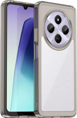 Immagine prodotto di Custodia per Xiaomi Redmi 14C trasparente, antiurto TPU silicone custodia protettiva grigio titanio