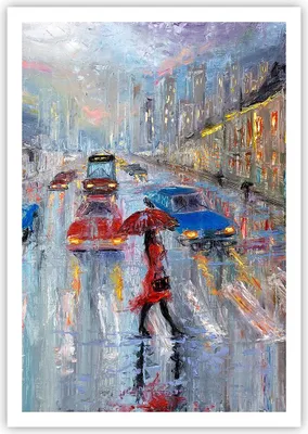 Produktbild von Poster - Poster ohne Rahmen - Acryl Stadt Regen - 70x100 cm - Wand Bild - Wanddeko - Wandbilder - Kunstposter - Wandposter - Bilder - Kunstdruck - Wanddekoration - Wandbild - P2XPA70x100-4251