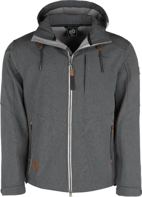 Produktbild von Dry Fashion Herren Softshell Jacke Eckernförde Meliert - Softshelljacke Outdoorjacke mit abnehmbarer Kapuze Windabweisend Wasserabweisend in Anthrazit Größe S