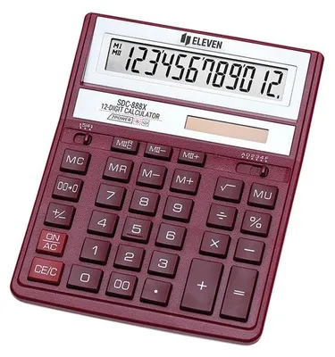 Zdjęcie produktu dla Eleven Kalkulačka SDC888XRD, červená, stolní, dvanáctimístná