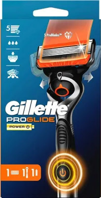 The image shows the packaging of a Gillette Proglide Power electric razor.