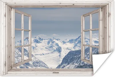 Produktbild von MuchoWow® Poster Aussicht - Berg - Schnee 60x40 cm - Schlafzimmerdekoration