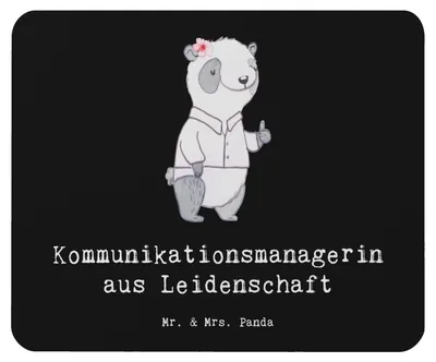Produktbild von Mr. & Mrs. Panda Mauspad Kommunikationsmanagerin Leidenschaft - Schwarz - Geschenk, Studium, pc, Mouse Pad, computer mousepad, Lustig, mousematte, Communications Manager