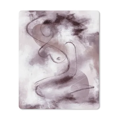 Produktbild von MuchoWow® Mauspad Mousepad Frau - Abstrakt - Linienkunst - Porträt - Lila 19x23 cm - Mousepads - Maus Mat - Pad - Mausunterlage - Mauspads - Spielen