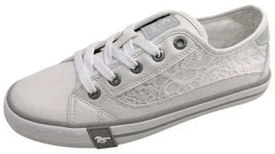 Imagen del producto de Zapatos deportivos Mustang para mujer, con cordones, estilo casual, color blanco