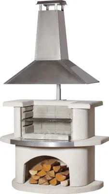 Produktbild von Buschbeck Gartengrillkamin Venedig weiß - silber 90010.000