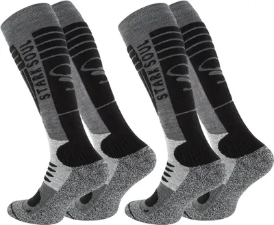 Produktbild von Stark Soul® Ski & Snowboard Socken 2 Paar, mit Spezialpolsterung 39-42 Grau-Schwarz