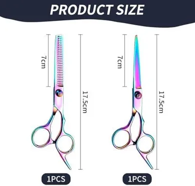 Produktbild von 2 Friseurscheren aus Edelstahl, Haarschneidewerkzeuge, langlebige Scheren