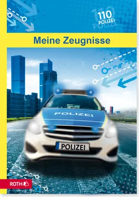 Produktbild von Zeugnismappe Polizei 110 - mit 10 A4 Klarsichthüllen, dokumentenecht, Dokumentenmappe