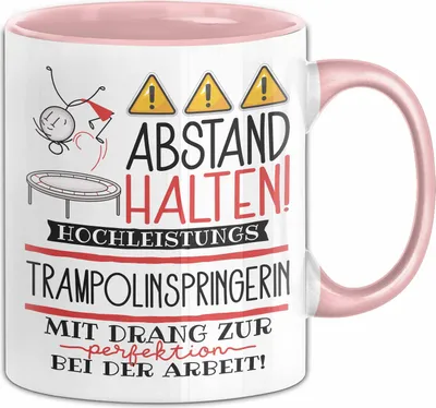 Produktbild von Trampolinspringerin Tasse Geschenk Lustig Abstand Halten Hochleistungs-Trampolinspringerin Mit Drang Zur Perfektion Bei Der Arbeit (Rosa)