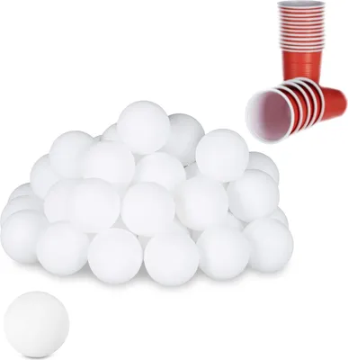 Produktbild von Famanu Beer Pong Bälle - 96 Tischtennisbälle - Weiße Spielbälle