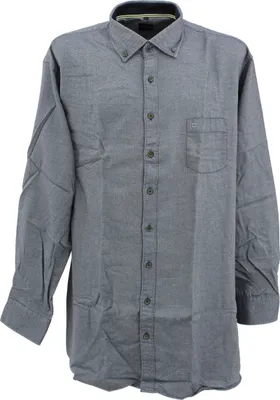Produktbild von 30140 Olymp, ,  Herren langarm Hemd, Flanell, marineblau meliert, 3XL