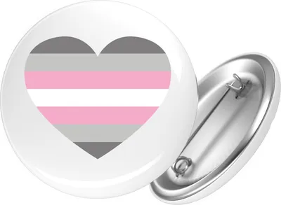 Produktbild von Huuraa Button Demigirl Pride Flagge LGBTQ Herz 25mm rund mit Sicherheitsnadel Ansteckbutton Geschenkidee