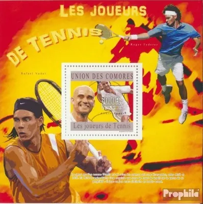 Produktbild von Briefmarken Komoren 2010 Mi Block 595 (kompl. Ausg.) postfrisch Rasentennis (Andre Agassi).