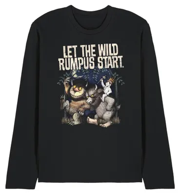 Imagen del producto de Camiseta de manga larga uni para hombre/mujer, inspirada en "Donde viven los monstruos", con el texto "Let The Wild Rumpus Start" (Dejad que comience la gran fiesta), modelo TV41336 (XXL), color